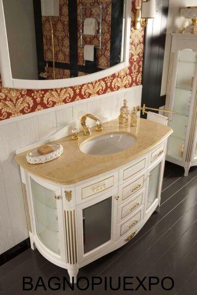 Bagno Piu      BIANCO CON ORO LUCIDO 128*83*61+  SILVIA ORO 130*2*62+  +  