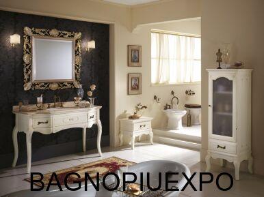 Bagno Piu    BIANCO CON ORO DECORI OPACO  128*84*61+  CARRARA 130*61+  + 