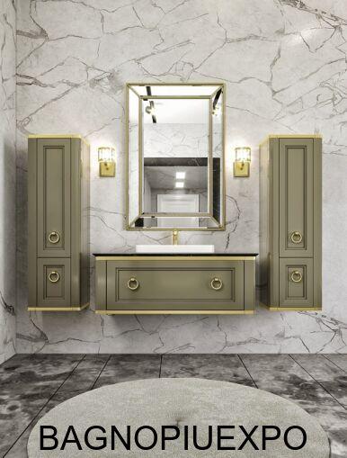 Bagno Piu    OLIVIA CON ORO LUCIDO 99*82*44,5+  NERO MARQUINA 103*2*45,+   +  
