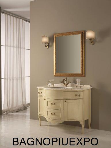 Bagno Piu Тумба напольная 105*81*58 цветAVORIO OPACO +мраморная столешница CARRARA 110*2*61+керамическая раковина + ручки бронза