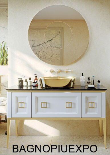 Bagno Piu    BIANCO CON ORO LUCIDO 139*41*44,5+  NERO MARQUINA 143*2*45,5,+   +  