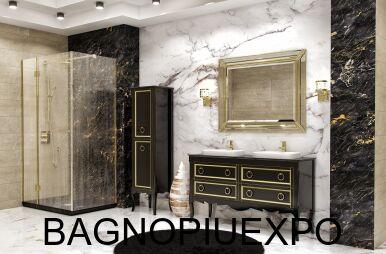 Bagno Piu   150*83*50,5  ANTRACITE CON ORO LUCIDO+    NERO MARQUINA 152*2*51.5 +   2 +   
