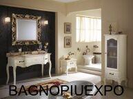 Bagno Piu ����� ��������� ���� BIANCO CON ORO DECORI OPACO ������ 128*84*61+��������� ���������� CARRARA 130*61+ ������������ ��������+ �����