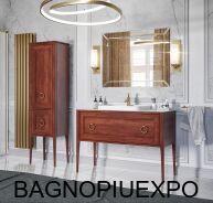 Bagno Piu Тумба напольная 119*83*44,5 цвет NOCE OPACO+столешница керамогранит CARRARA 120*1*46,5+керамическая раковина + ручки золото 