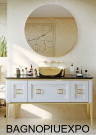 Bagno Piu    BIANCO CON ORO LUCIDO 139*41*44,5+  NERO MARQUINA 143*2*45,5,+   +  